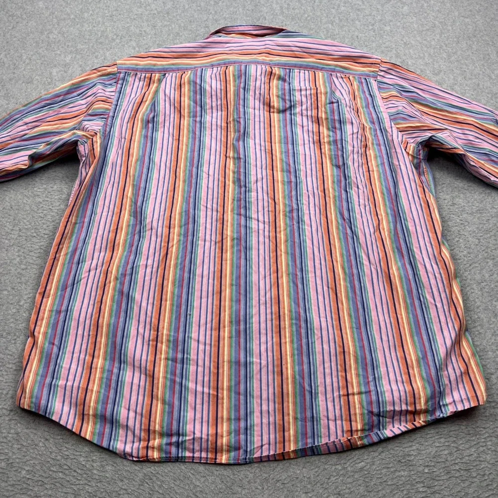 Polo Ralph Lauren Westerton Shirt Mens XL Multicolor Striped Button Front Cotton